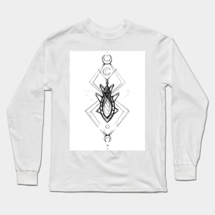 Kissing Bug , Pen and Ink Tattoo Geometric Inspired Long Sleeve T-Shirt